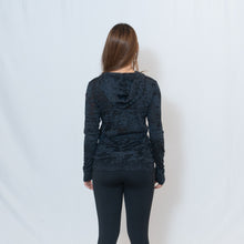 Load image into Gallery viewer, Be the Light Ari Arteaga Foundation Burnout Hoodie in Black Rear View
