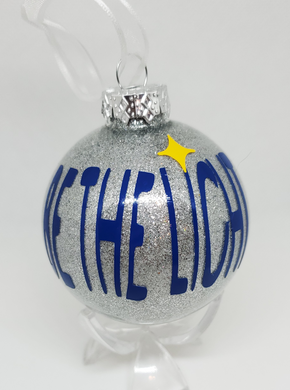 Be the Light Silver and Navy Christmas Tree Ornament