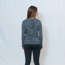 Load image into Gallery viewer, Be the Light Ari Arteaga Foundation Burnout Hoodie in Dark Gray Rear View
